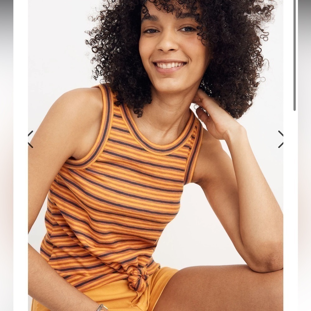 Madewell Audio Knot-Front Tank Top in Stripe